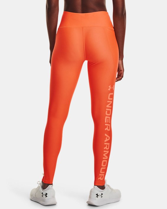 Damen HeatGear® Leggings in voller Länge, Orange, pdpMainDesktop image number 1
